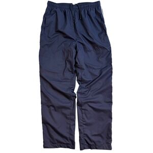 Champion Mens Navy Blue Lined Track Pants Large Elastic Waist Zipper Leg Baggy